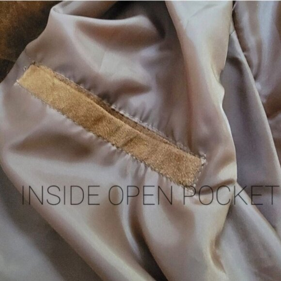 Mens Vtg Brown 100% Leather Button-Up Jacket With Lining & Inside Pocket - Picture 6 of 11